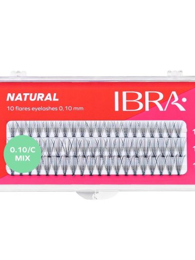 Ibra Kępki sztucznych rzęs Natural Knot-Free 0.10 C-Mix