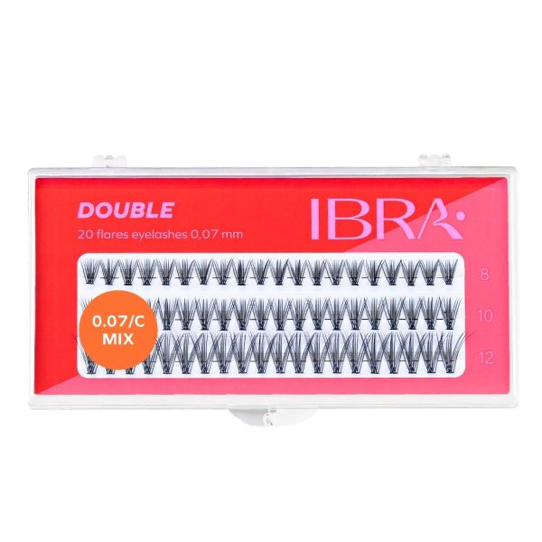 Ibra Double kępki sztucznych rzęs 0.07 C-Mix 60szt.