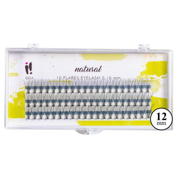 Ibra Kępki sztucznych rzęs Natural Knot-Free 0.10 C-12mm
