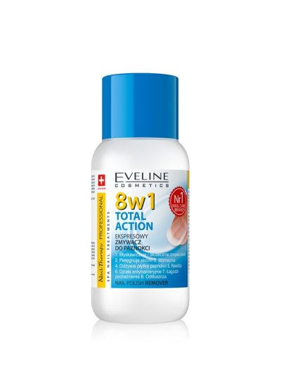 Eveline Cosmetics Nail Therapy Professional Total Action 8w1 ekspresowy zmywacz do paznokci 150ml