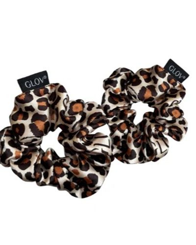Glov Satin Scrunchies satynowe gumki do włosów M Cheetah 2szt