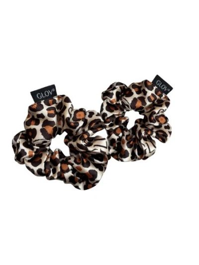 Glov Satin Scrunchies satynowe gumki do włosów S Cheetah 2szt