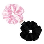Glov Satin Scrunchies satynowe gumki do włosów S Pink/Black 2szt