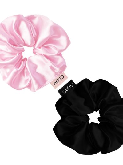 Glov Satin Scrunchies satynowe gumki do włosów S Pink/Black 2szt