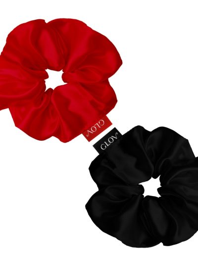 Glov Satin Scrunchies satynowe gumki do włosów S Wine/Black 2szt