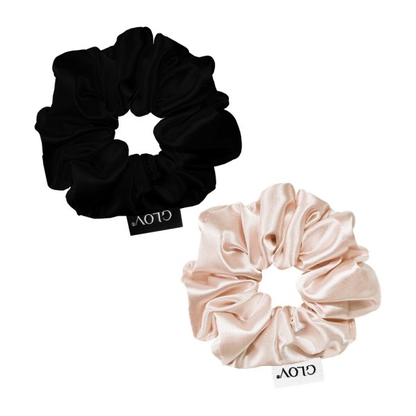 Glov Satin Scrunchies satynowe gumki do włosów M Champagne/Black 2szt