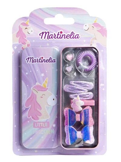 Martinelia Little Unicorn zestaw ozdób do włosów dla dzieci w metalowym pudełku
