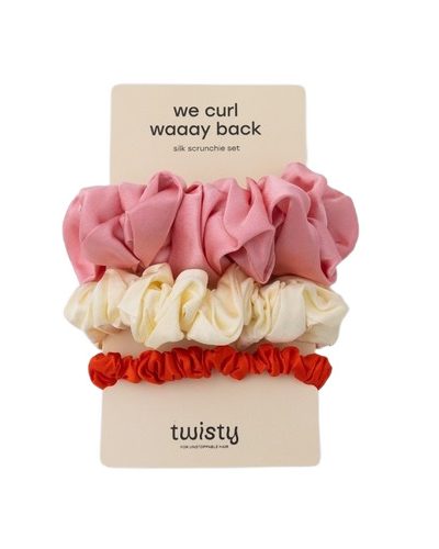 Twisty We Curl Waaay Back zestaw jedwabnych gumek do włosów 3szt