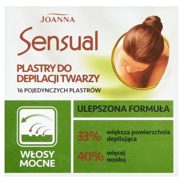 Joanna Sensual plastry do depilacji twarzy włosy mocne 16szt + tubka z oliwką łagodzącą 10ml