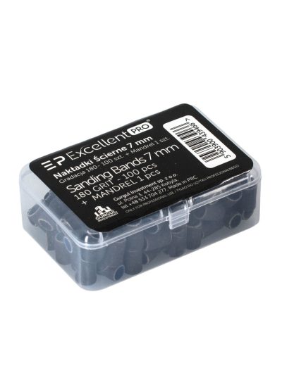 Excellent PRO Sanding Bands jednorazowe opaski ścierne o gradacji 180 z nośnikiem o średnicy 7mm 100szt
