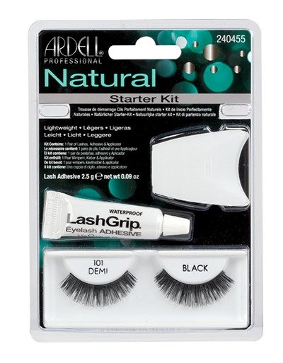 Ardell Natural 101 1 para sztucznych rzęs Black + Lash Adhesive klej do rzęs 2.5g + Lash Applicator aplikator do rzęs