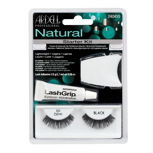 Ardell Natural 101 1 para sztucznych rzęs Black + Lash Adhesive klej do rzęs 2.5g + Lash Applicator aplikator do rzęs