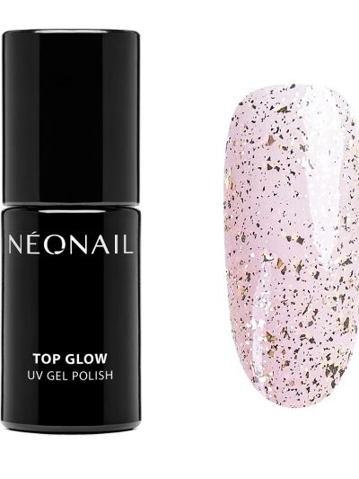 NeoNail Top Glow top hybrydowy Gold Flakes 7.2ml