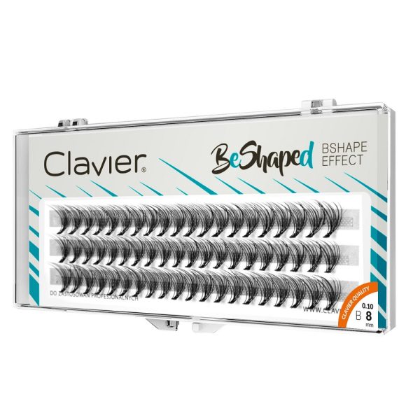 Clavier BeShaped jedwabne kępki rzęs skręt B 10D 8mm