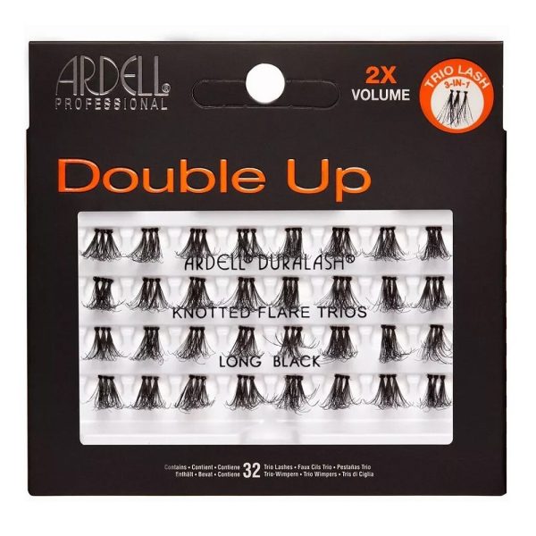 Ardell Double Up kępki rzęs z węzełkami Long Black 32szt
