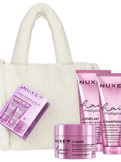 Nuxe Hair Prodigieux zestaw szampon wygładzający 200ml + odżywka wygładzająca 200ml + 3-minutowa maska do włosów 200ml