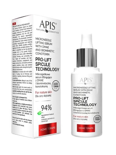 APIS Pro-Lift Spicule Technology Home terApis mikroigiełkowe serum liftingujące z DMAE i biomimetyczną konotoksyną 30ml