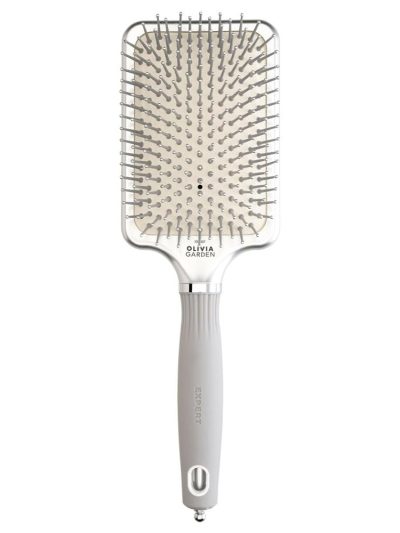 Olivia Garden Expert Care Rectangular prostokątna szczotka z nylonowym włosiem Silver L