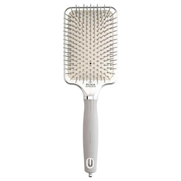 Olivia Garden Expert Care Rectangular prostokątna szczotka z nylonowym włosiem Silver L