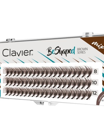 Clavier BeShaped Brown kępki rzęs skręt B 10D mix 8/10/12mm