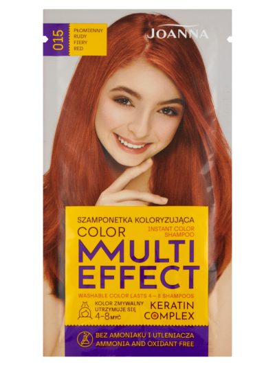Joanna Multi Effect Color szamponetka koloryzująca 015 Płomienny Rudy 35g