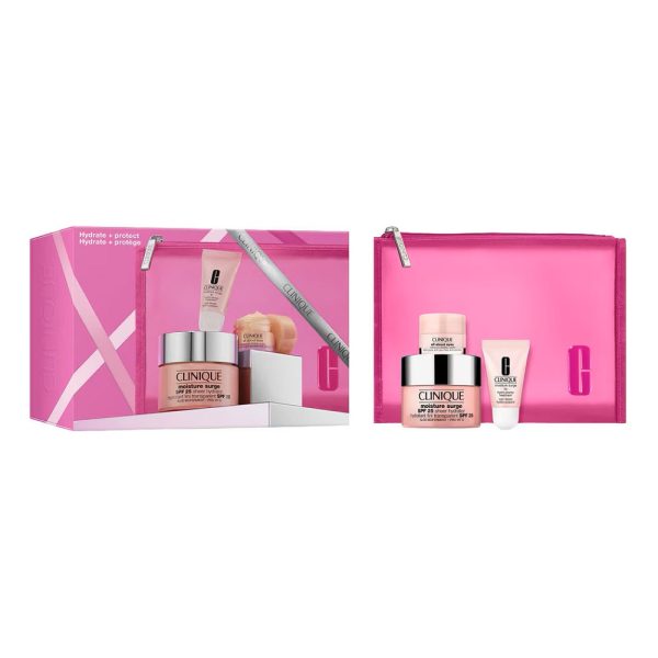 Clinique Hydrate + Protect zestaw krem nawilżający SPF25 50ml + balsam do ust 7ml + krem-żel pod oczy 5ml