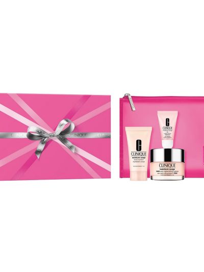 Clinique Moisture Surge Hydration Essentials zestaw krem intensywnie nawilżający 50ml + balsam do ciała 30ml + balsam do ust 10ml + kosmetyczka