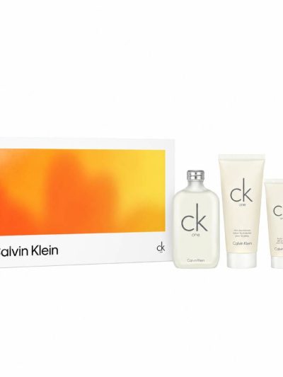 Calvin Klein CK One zestaw woda toaletowa spray 200ml + balsam do ciała 200ml + żel pod prysznic 100ml + woda toaletowa 15ml