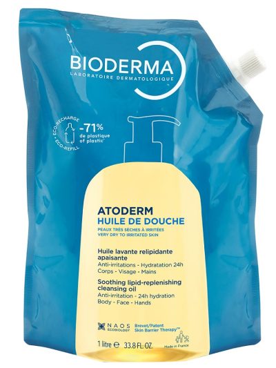 Bioderma Atoderm Huile De Douche nawilżający olejek pod prysznic i do kąpieli refill 1000ml