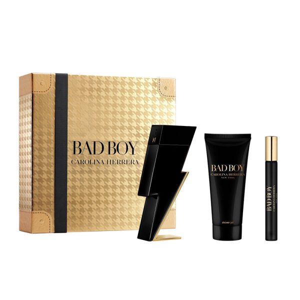 Carolina Herrera Bad Boy zestaw woda toaletowa spray 100ml + żel pod prysznic 100ml + miniatura wody toaletowej 10ml