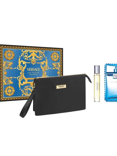 Versace Man Eau Fraiche zestaw woda toaletowa spray 100ml + woda toaletowa spray 10ml + kosmetyczka