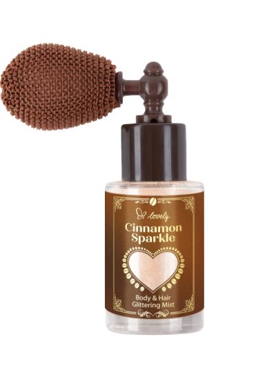 Lovely Cinnamon Sparkle Body & Hair Glittering Mist rozświetlająca mgiełka do ciała i włosów 2.4g