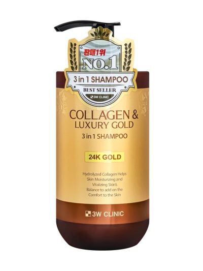 3W Clinic Collagen & Luxury Gold szampon do włosów z kolagenem 3w1 750ml