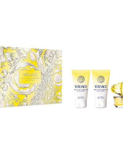 Versace Yellow Diamond zestaw woda toaletowa spray 50ml + balsam do ciała 50ml + żel pod prysznic 50ml