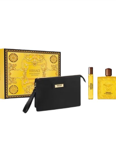 Versace Eros Energy zestaw woda perfumowana spray 100ml + woda perfumowana spray 10ml + kosmetyczka